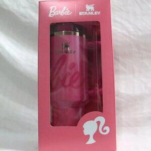 BARBIE 40 Oz STANLEY CUP Pink Glitter Flowstate Quencher H2.O Tumbler